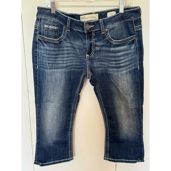 BKE Denim - Women's BKE Denim Culture Capri Jeans Size 31 dark Blue faded wash
